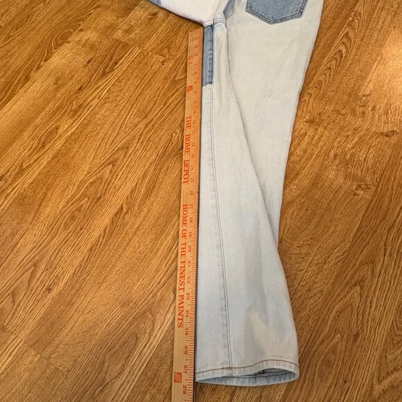 Pacsun Y2K Two-Tone Patchwork Mom Jeans Size 27 Denim Sustainable 90s Vintage - Picture 6 of 9